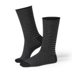 Life Wear diabetesstrumpa bambu - Svartrandig