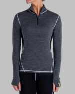 Underställströja till dam av merinoull och bambu - Mörkgrå - Bild 3