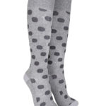 Kompressionsstrumpa i mjuk bomull - Grey dots