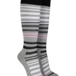 Mönstrad kompressionsstrumpa - Grey stripes