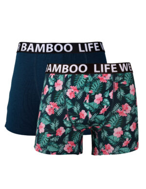 2-pack boxer av bambu - Hibiskus