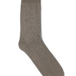 Strumpa av bambu med ribb - Natur