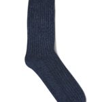 Strumpa av bambu med ribb - Denim