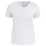 V-ringad topp av bambu. - Vit