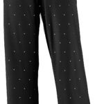 Pyjamasbyxa av bambu - Svart med vita prickar